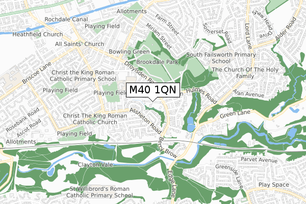 M40 1QN map - small scale - OS Open Zoomstack (Ordnance Survey)