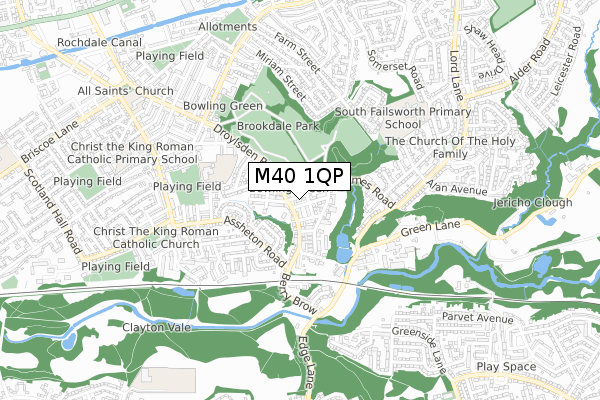 M40 1QP map - small scale - OS Open Zoomstack (Ordnance Survey)