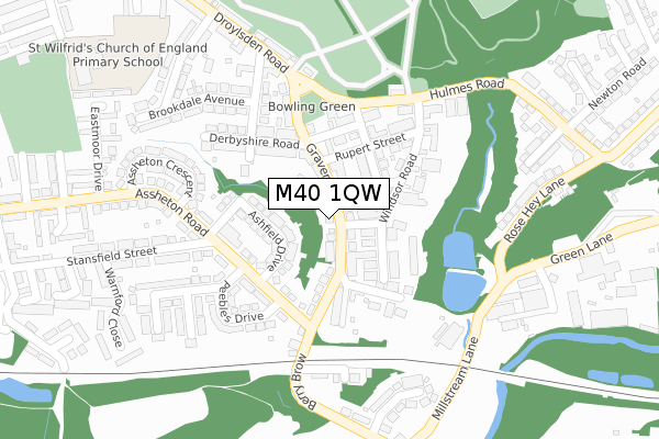 M40 1QW map - large scale - OS Open Zoomstack (Ordnance Survey)