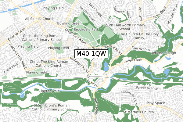 M40 1QW map - small scale - OS Open Zoomstack (Ordnance Survey)