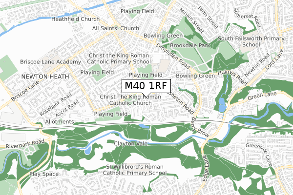 M40 1RF map - small scale - OS Open Zoomstack (Ordnance Survey)