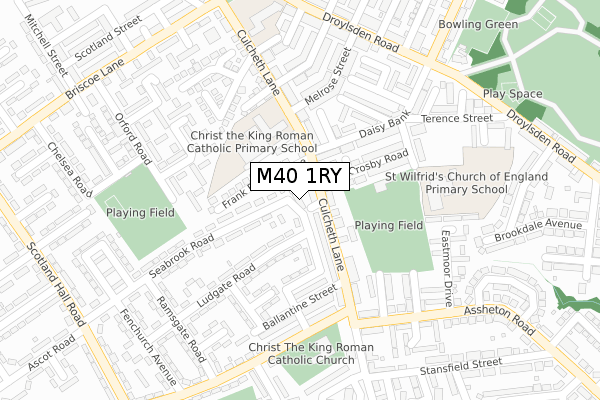 M40 1RY map - large scale - OS Open Zoomstack (Ordnance Survey)