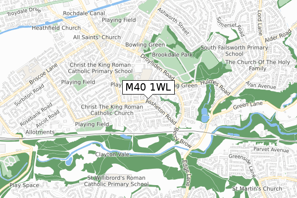 M40 1WL map - small scale - OS Open Zoomstack (Ordnance Survey)