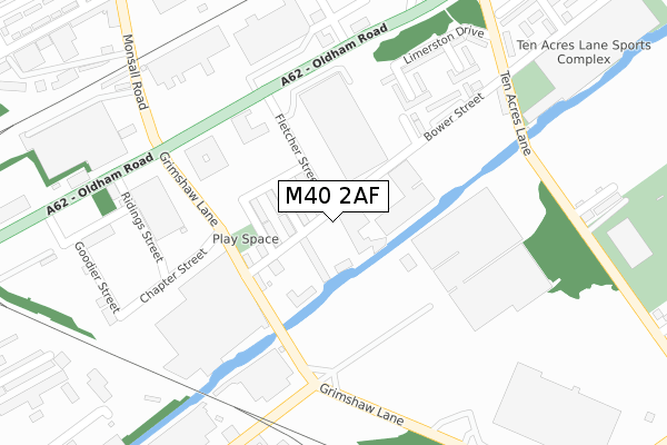 M40 2AF map - large scale - OS Open Zoomstack (Ordnance Survey)