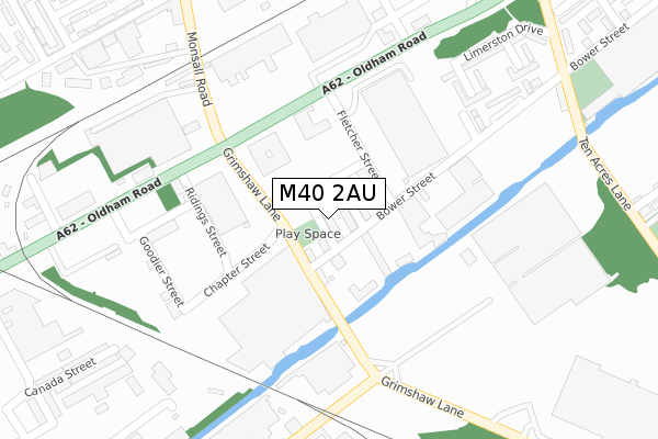 M40 2AU map - large scale - OS Open Zoomstack (Ordnance Survey)