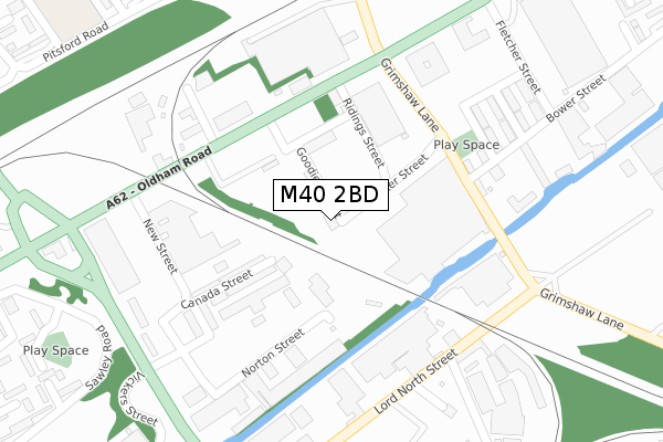 M40 2BD map - large scale - OS Open Zoomstack (Ordnance Survey)