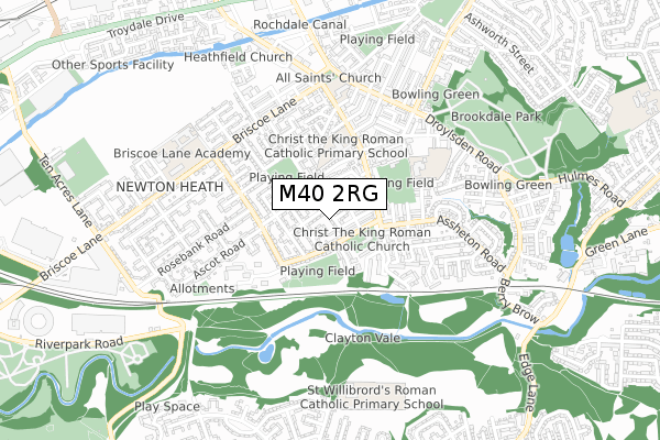 M40 2RG map - small scale - OS Open Zoomstack (Ordnance Survey)