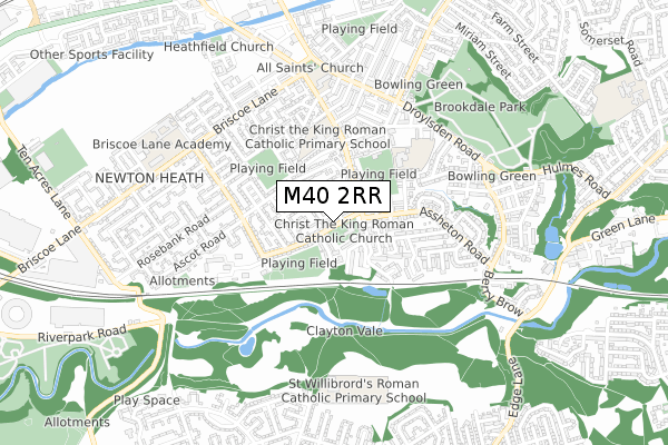 M40 2RR map - small scale - OS Open Zoomstack (Ordnance Survey)