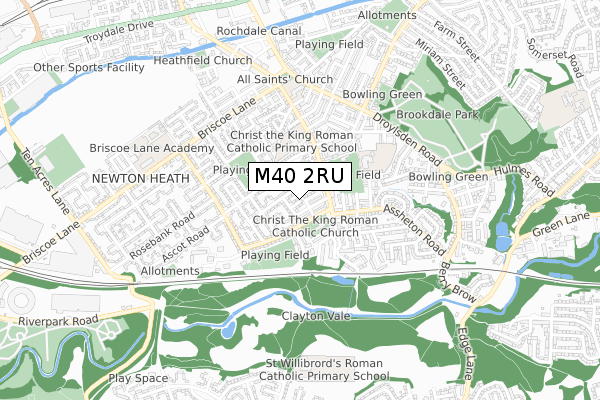 M40 2RU map - small scale - OS Open Zoomstack (Ordnance Survey)