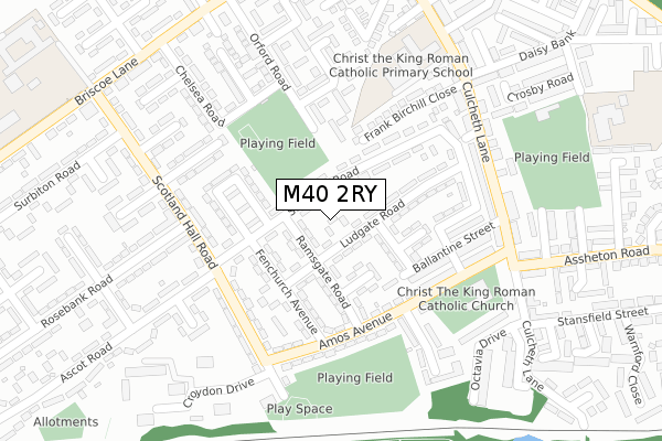 M40 2RY map - large scale - OS Open Zoomstack (Ordnance Survey)