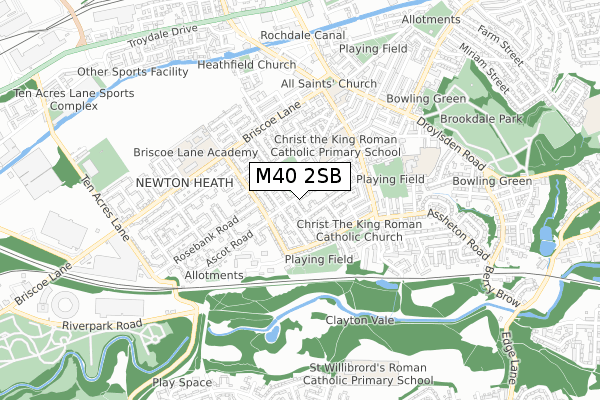 M40 2SB map - small scale - OS Open Zoomstack (Ordnance Survey)