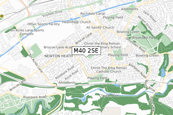M40 2SE map - small scale - OS Open Zoomstack (Ordnance Survey)