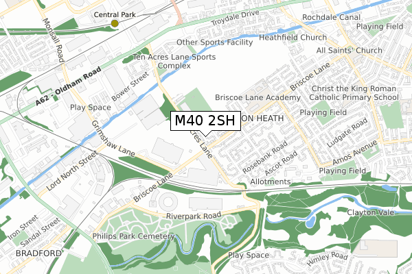 M40 2SH map - small scale - OS Open Zoomstack (Ordnance Survey)