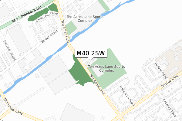 M40 2SW map - large scale - OS Open Zoomstack (Ordnance Survey)