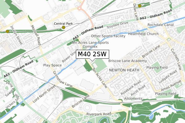 M40 2SW map - small scale - OS Open Zoomstack (Ordnance Survey)