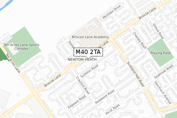 M40 2TA map - large scale - OS Open Zoomstack (Ordnance Survey)