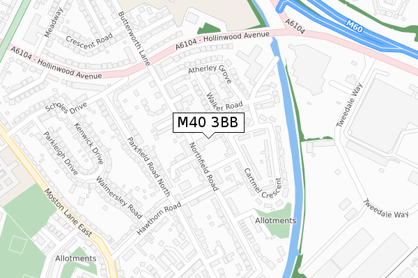M40 3BB map - large scale - OS Open Zoomstack (Ordnance Survey)