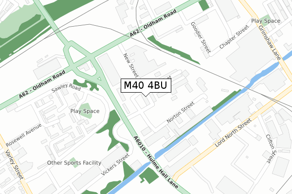 M40 4BU map - large scale - OS Open Zoomstack (Ordnance Survey)