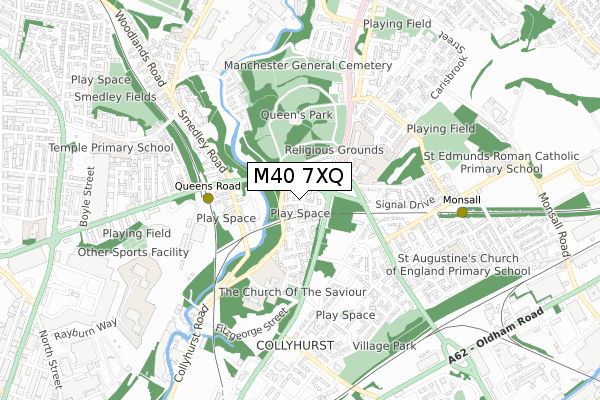 M40 7XQ map - small scale - OS Open Zoomstack (Ordnance Survey)