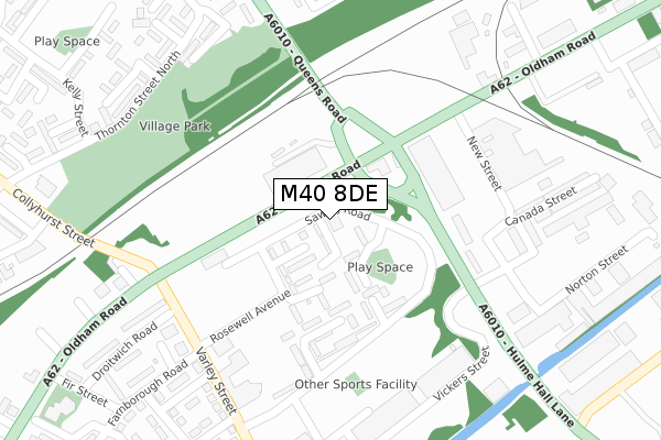M40 8DE map - large scale - OS Open Zoomstack (Ordnance Survey)