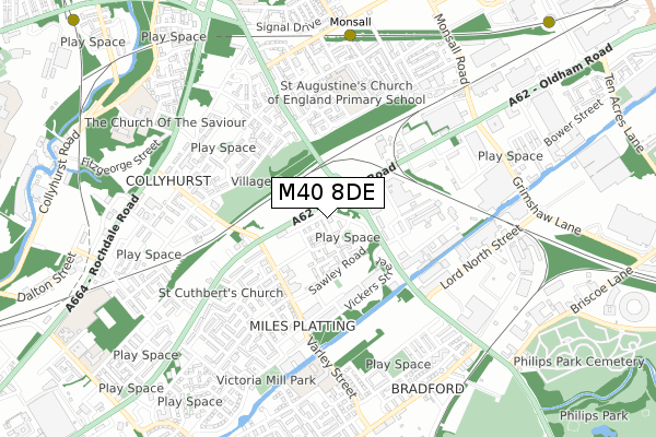 M40 8DE map - small scale - OS Open Zoomstack (Ordnance Survey)