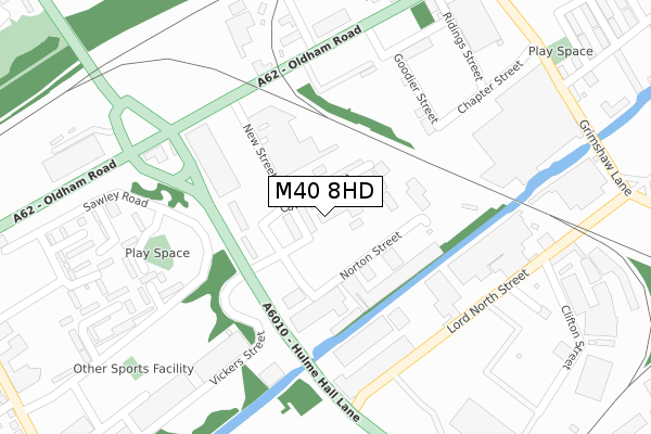 M40 8HD map - large scale - OS Open Zoomstack (Ordnance Survey)