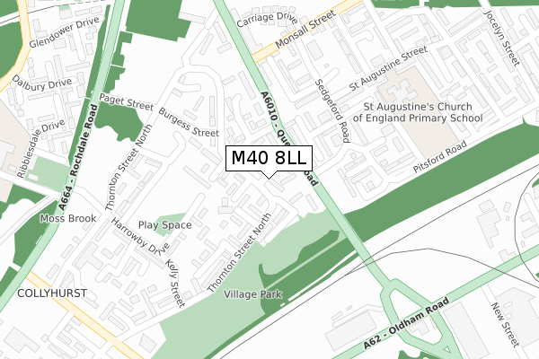 M40 8LL map - large scale - OS Open Zoomstack (Ordnance Survey)