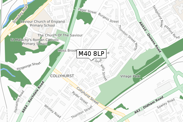 M40 8LP map - large scale - OS Open Zoomstack (Ordnance Survey)