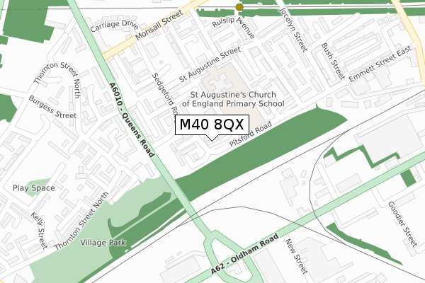 M40 8QX map - large scale - OS Open Zoomstack (Ordnance Survey)