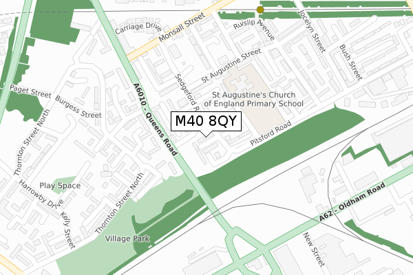 M40 8QY map - large scale - OS Open Zoomstack (Ordnance Survey)