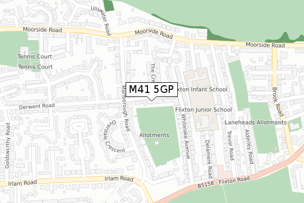 M41 5GP map - large scale - OS Open Zoomstack (Ordnance Survey)