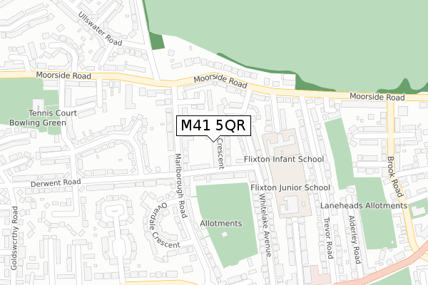M41 5QR map - large scale - OS Open Zoomstack (Ordnance Survey)