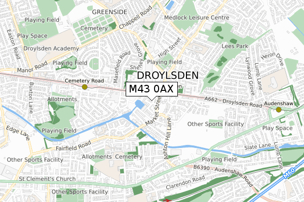 M43 0AX map - small scale - OS Open Zoomstack (Ordnance Survey) M43 0AX map - small scale - OS Open Zoomstack (Ordnance Survey)