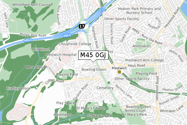 M45 0GJ map - small scale - OS Open Zoomstack (Ordnance Survey)