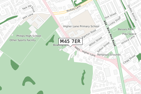 M45 7ER map - large scale - OS Open Zoomstack (Ordnance Survey)