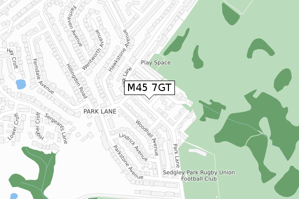 M45 7GT map - large scale - OS Open Zoomstack (Ordnance Survey)
