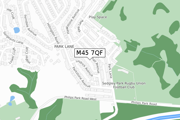 M45 7QF map - large scale - OS Open Zoomstack (Ordnance Survey)