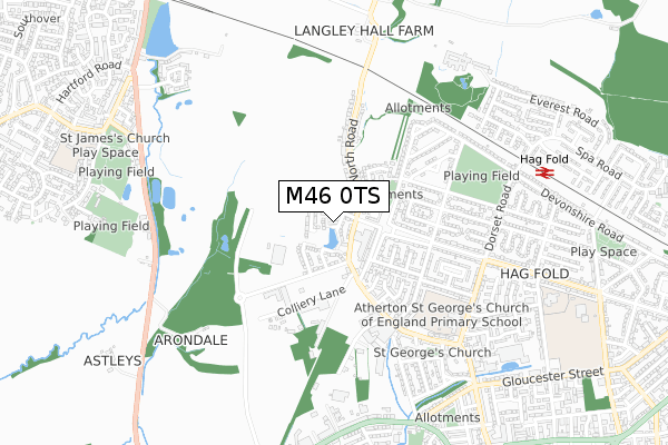 M46 0TS map - small scale - OS Open Zoomstack (Ordnance Survey)