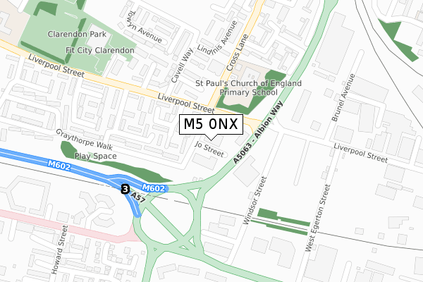 M5 0NX map - large scale - OS Open Zoomstack (Ordnance Survey)
