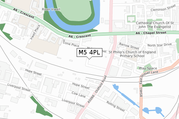 M5 4PL map - large scale - OS Open Zoomstack (Ordnance Survey)