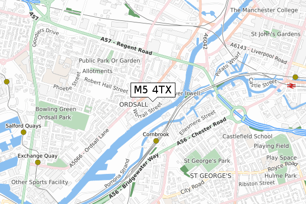 M5 4TX map - small scale - OS Open Zoomstack (Ordnance Survey)