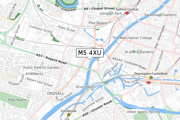 M5 4XU map - small scale - OS Open Zoomstack (Ordnance Survey)