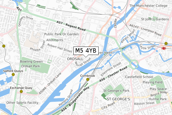 M5 4YB map - small scale - OS Open Zoomstack (Ordnance Survey)