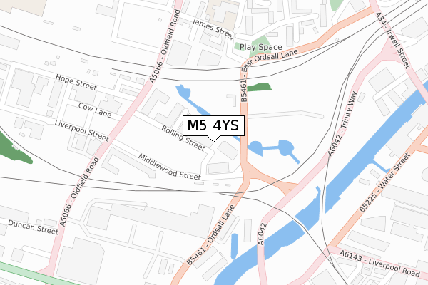 M5 4YS map - large scale - OS Open Zoomstack (Ordnance Survey)