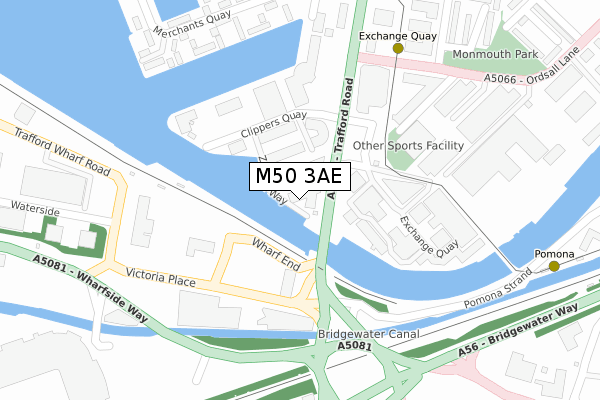 M50 3AE map - large scale - OS Open Zoomstack (Ordnance Survey)