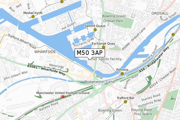 M50 3AP map - small scale - OS Open Zoomstack (Ordnance Survey)