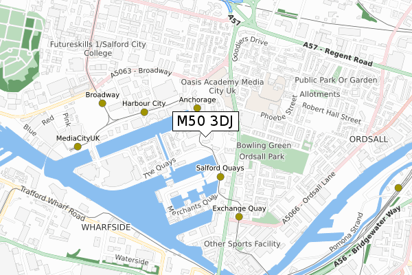 M50 3DJ map - small scale - OS Open Zoomstack (Ordnance Survey)