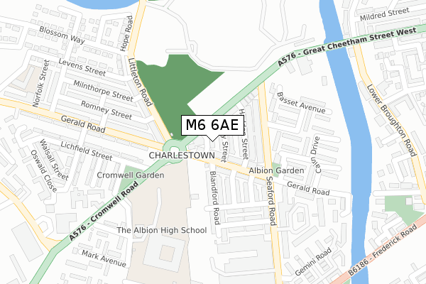 M6 6AE map - large scale - OS Open Zoomstack (Ordnance Survey)