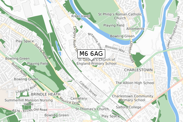 M6 6AG map - small scale - OS Open Zoomstack (Ordnance Survey)