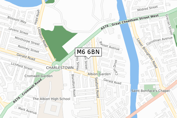 M6 6BN map - large scale - OS Open Zoomstack (Ordnance Survey)